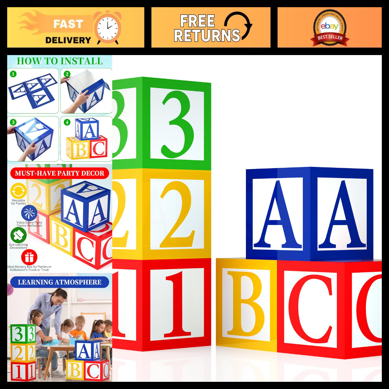 6 Pcs ABC 123 Party Decorations Back to School Decoration ABC Alphabet Party Fav 6 Pcs ABC 123 Party Decorations Back to School Decoration ABC Alphabet Party Fav