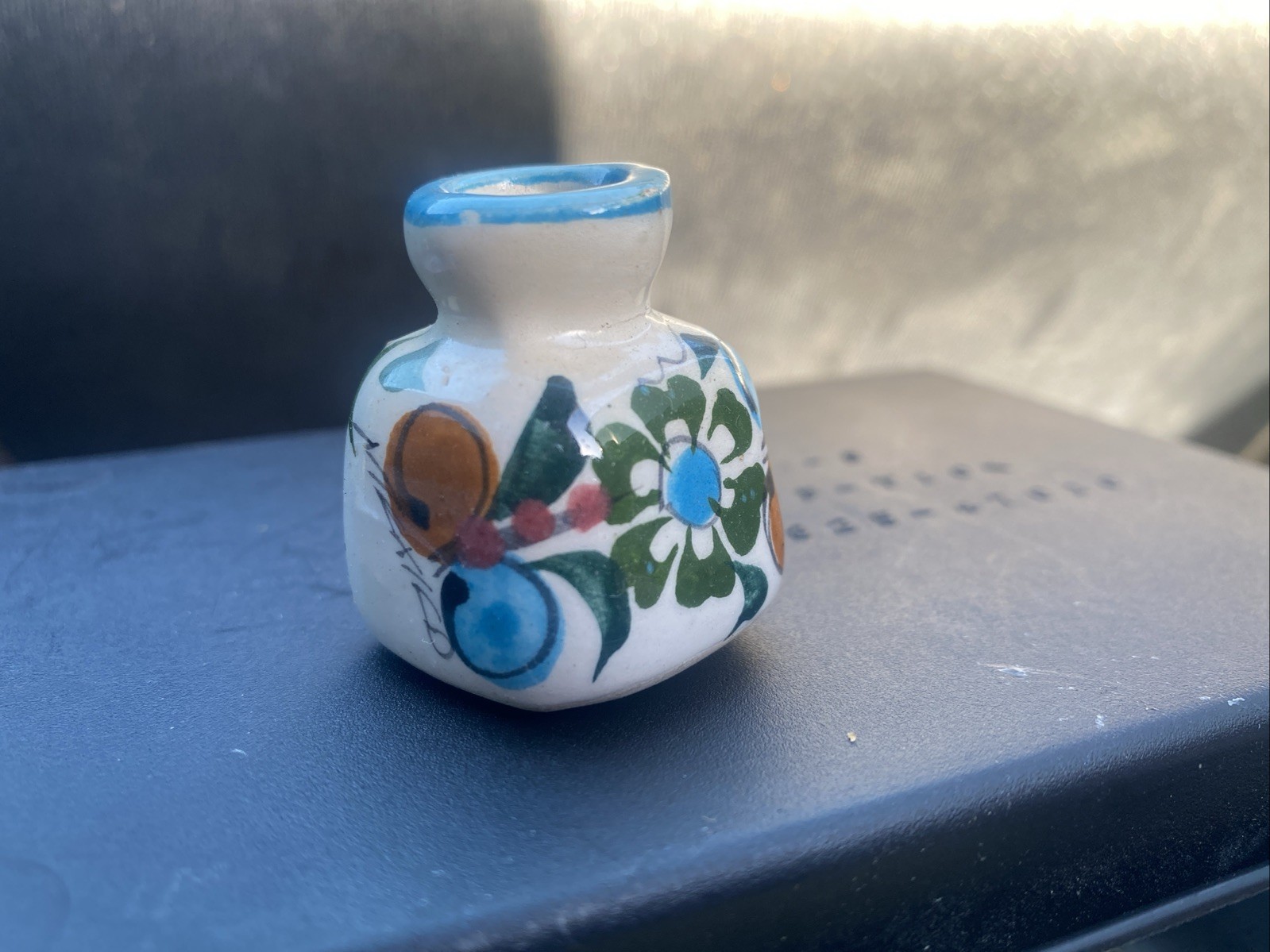 Vintage Mini Vase Art Pottery Hand painted Tonala Mexico Vintage Mini Vase Art Pottery Hand painted Tonala Mexico