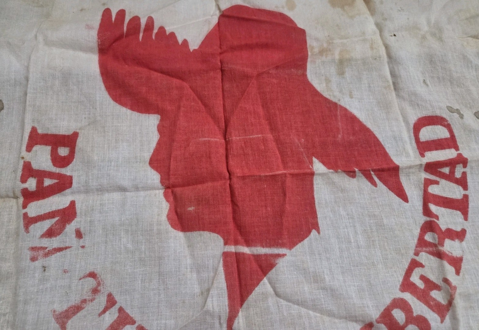 RARE VTG PPD Popular Democratic Party Flag Pan, Tierra Y Libertad Old 21 X 17" RARE VTG PPD Popular Democratic Party Flag Pan, Tierra Y Libertad Old 21 X 17"