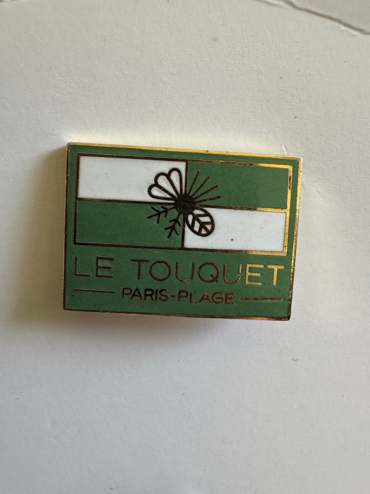 Vintage Le Touquet Enamled Metal Pinback Pin Vintage Le Touquet Enamled Metal Pinback Pin