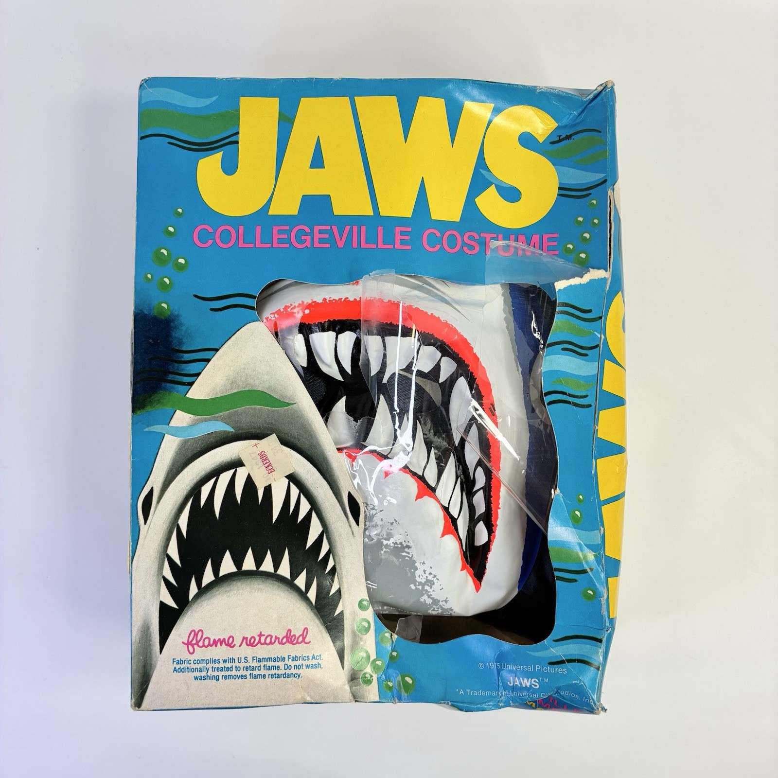 Vintage 1975 Collegeville Costume Jaws Mask Halloween Made In The USA 70s *READ* Vintage 1975 Collegeville Costume Jaws Mask Halloween Made In The USA 70s *READ*
