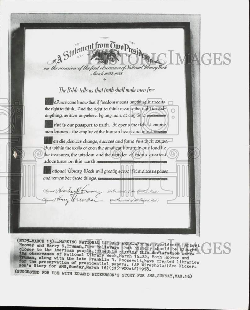 1975 Press Photo Declaration marking observance of National Library Week 1975 Press Photo Declaration marking observance of National Library Week