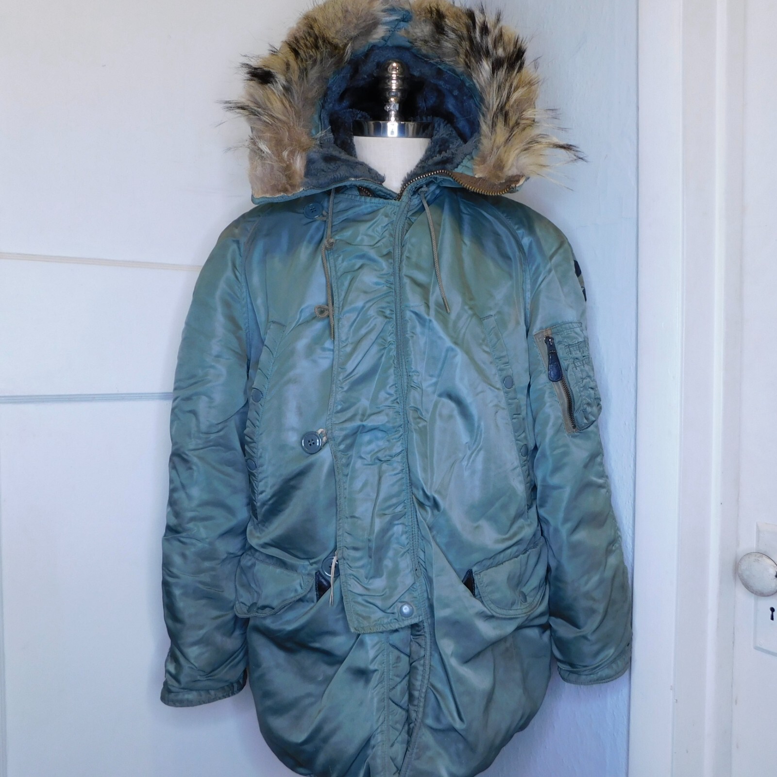 Vtg 50s USAF N-3B Jacket Aircrew Heavy Cold Weather Parka Fur hood Vtg 50s USAF N-3B Jacket Aircrew Heavy Cold Weather Parka Fur hood