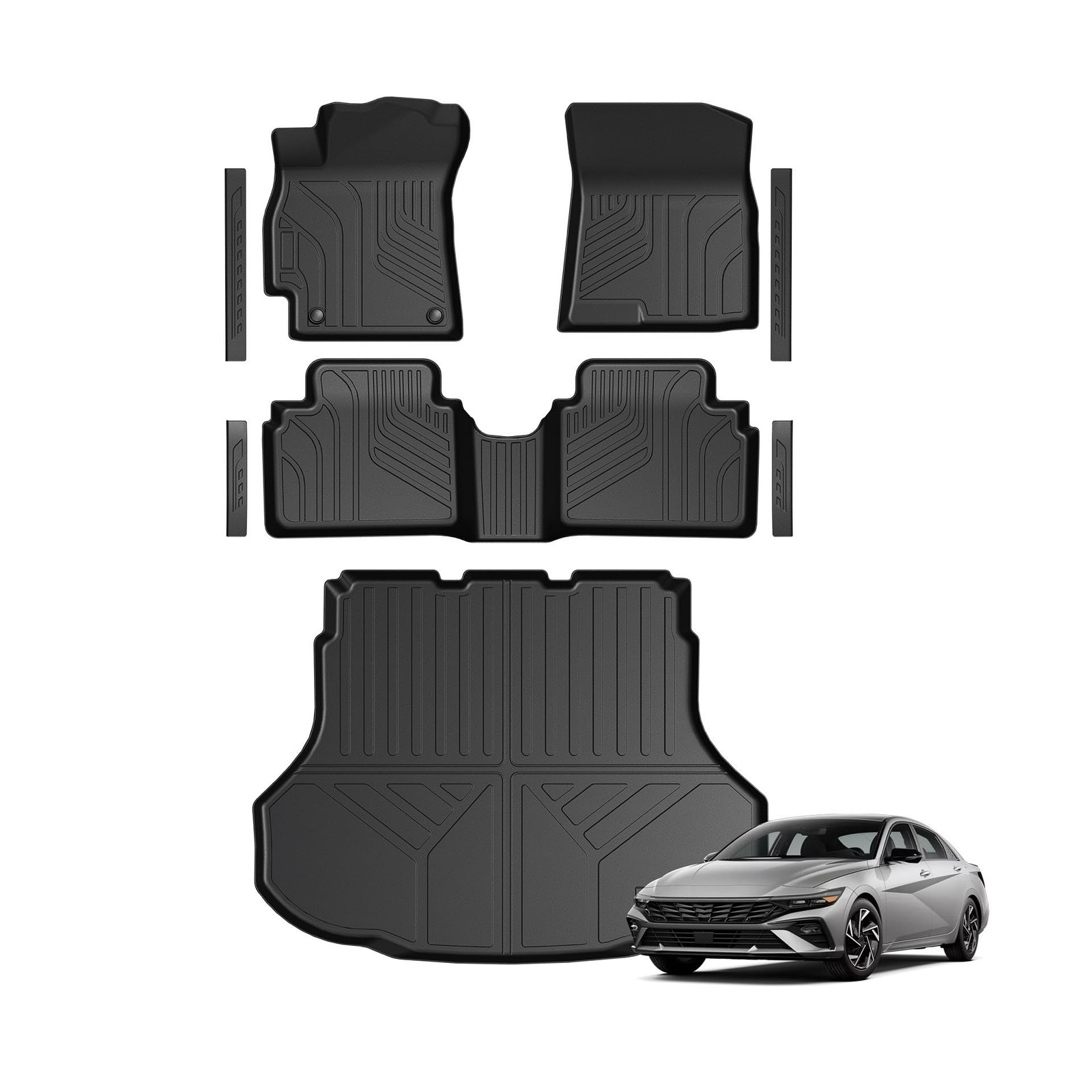 Floor Mats for Hyundai Elantra Gas 2021-2026, All Weather Floor Mats Trunk Ca... Floor Mats for Hyundai Elantra Gas 2021-2026, All Weather Floor Mats Trunk Ca...