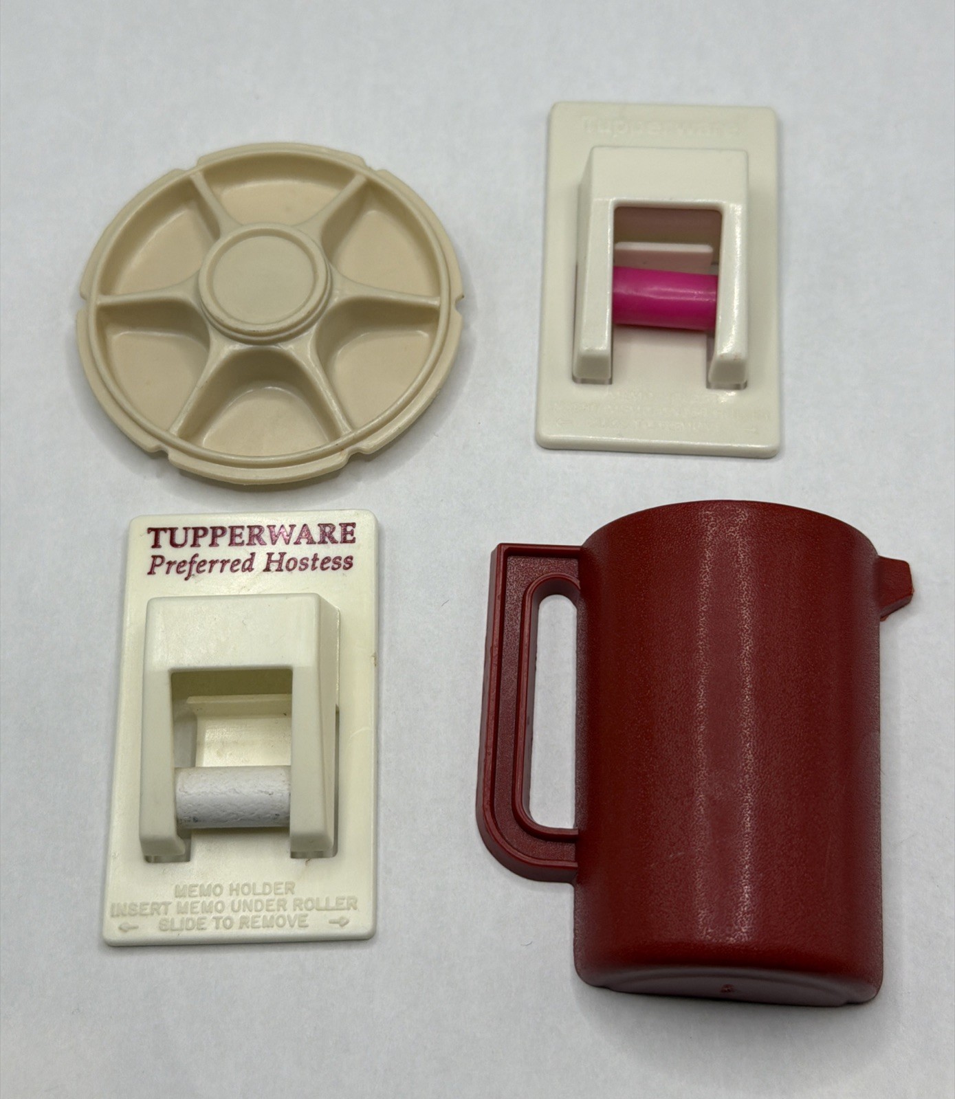 LOT (4) Vintage Mini Tupperware 2” 3” Magnets Fridge Decor Pitcher Magnet LOT (4) Vintage Mini Tupperware 2” 3” Magnets Fridge Decor Pitcher Magnet