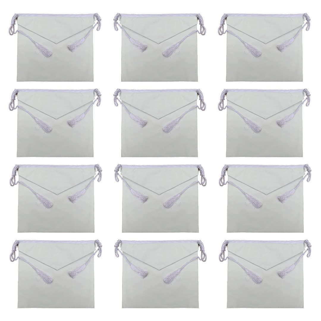 MASONIC CANDIDATE / ENTERED APPRENTICE 100%- LAMBSKIN SET OF 12 pieces WHITE MASONIC CANDIDATE / ENTERED APPRENTICE 100%- LAMBSKIN SET OF 12 pieces WHITE