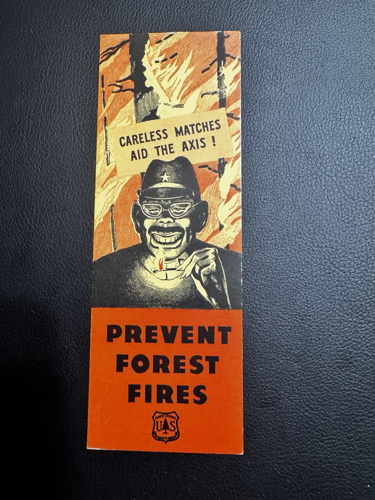 Original WWII 1943 Anti-Japanese Forest Fire Prevention Sabotage Book Mark US Original WWII 1943 Anti-Japanese Forest Fire Prevention Sabotage Book Mark US