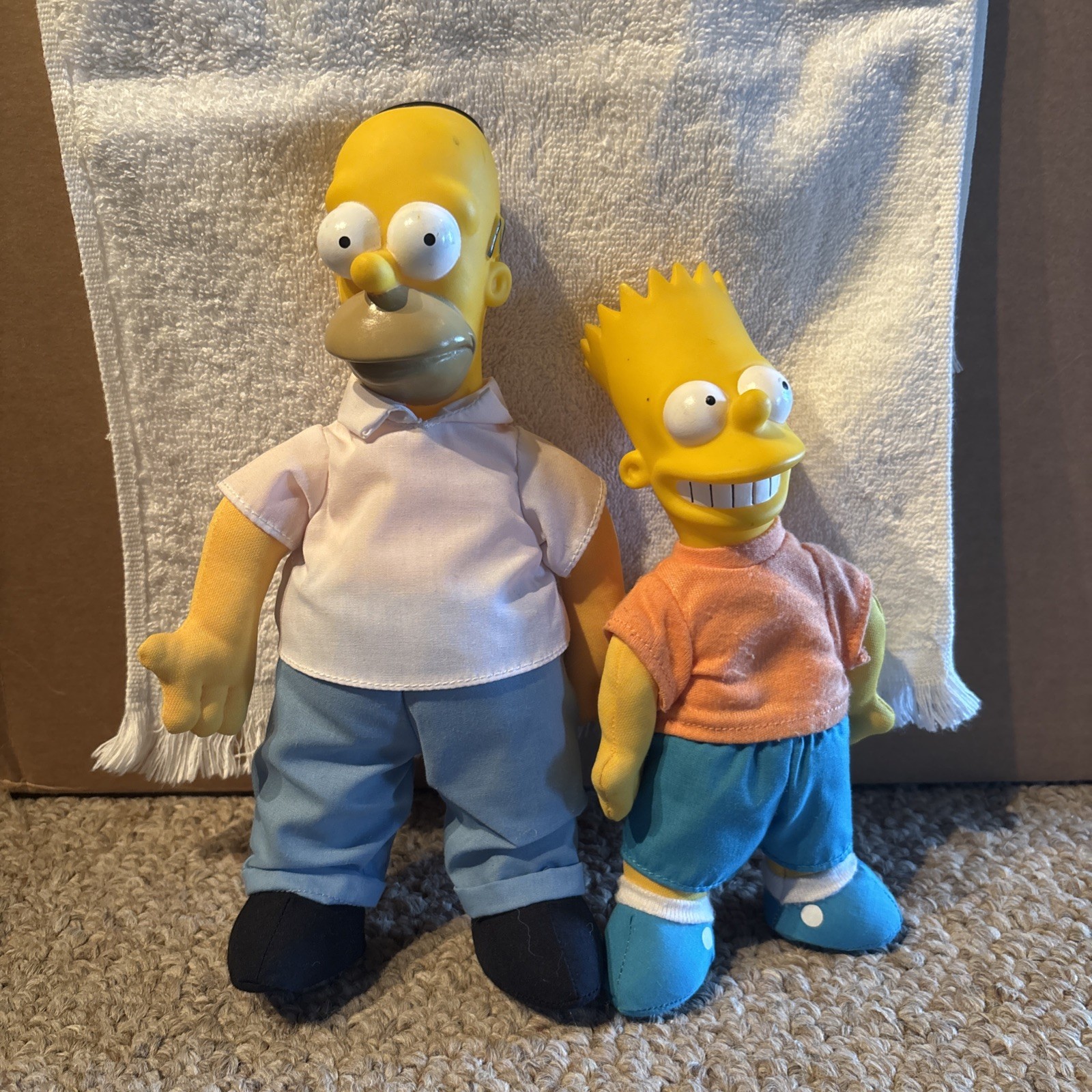 Vintage 1990 The Simpsons Homer & Bart Plush Stuffed Dolls Med Yellow Blue Org Vintage 1990 The Simpsons Homer & Bart Plush Stuffed Dolls Med Yellow Blue Org