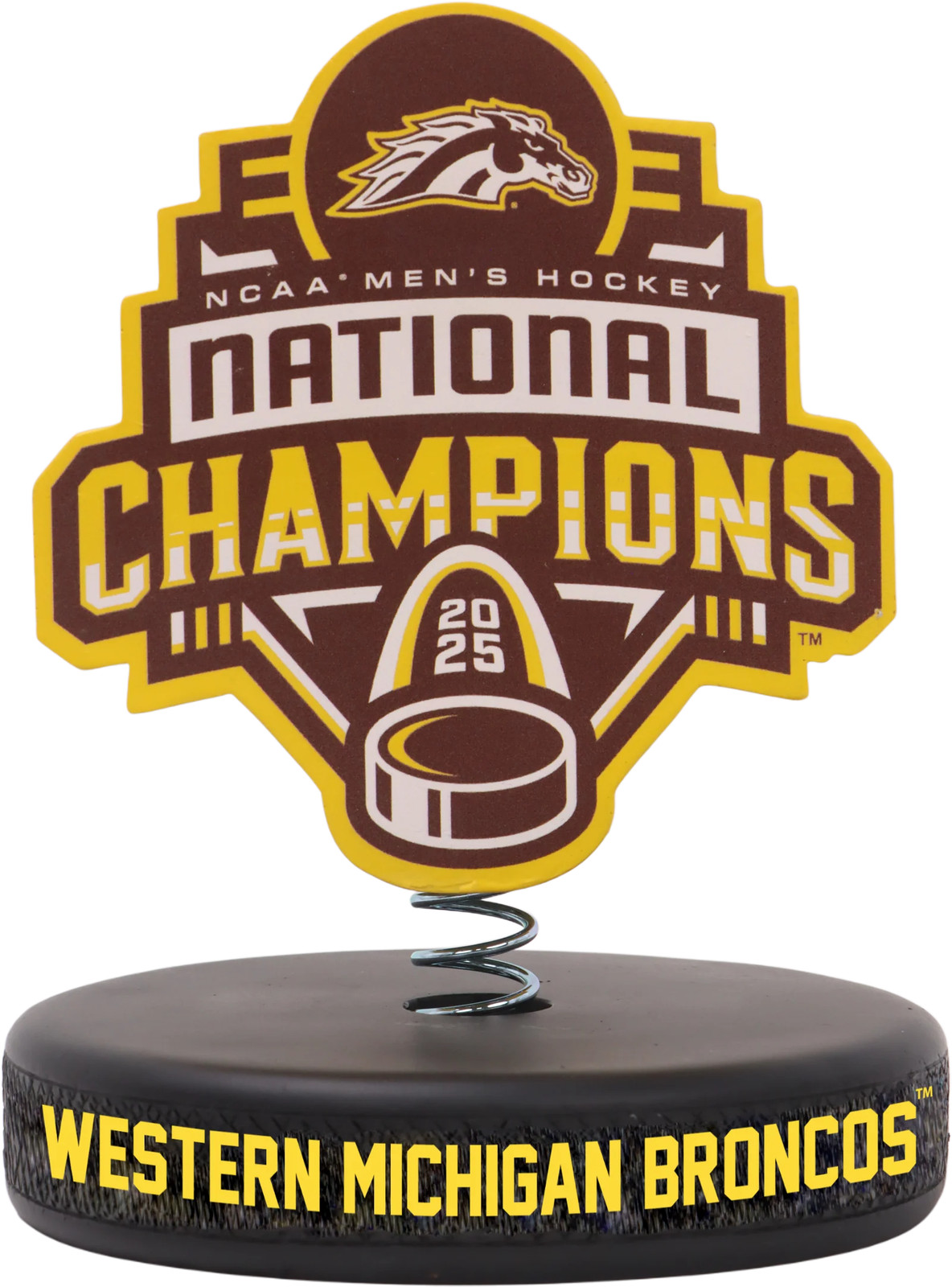 Western Michigan Broncos 2025 Men's Hockey National Champions Bobble Logo