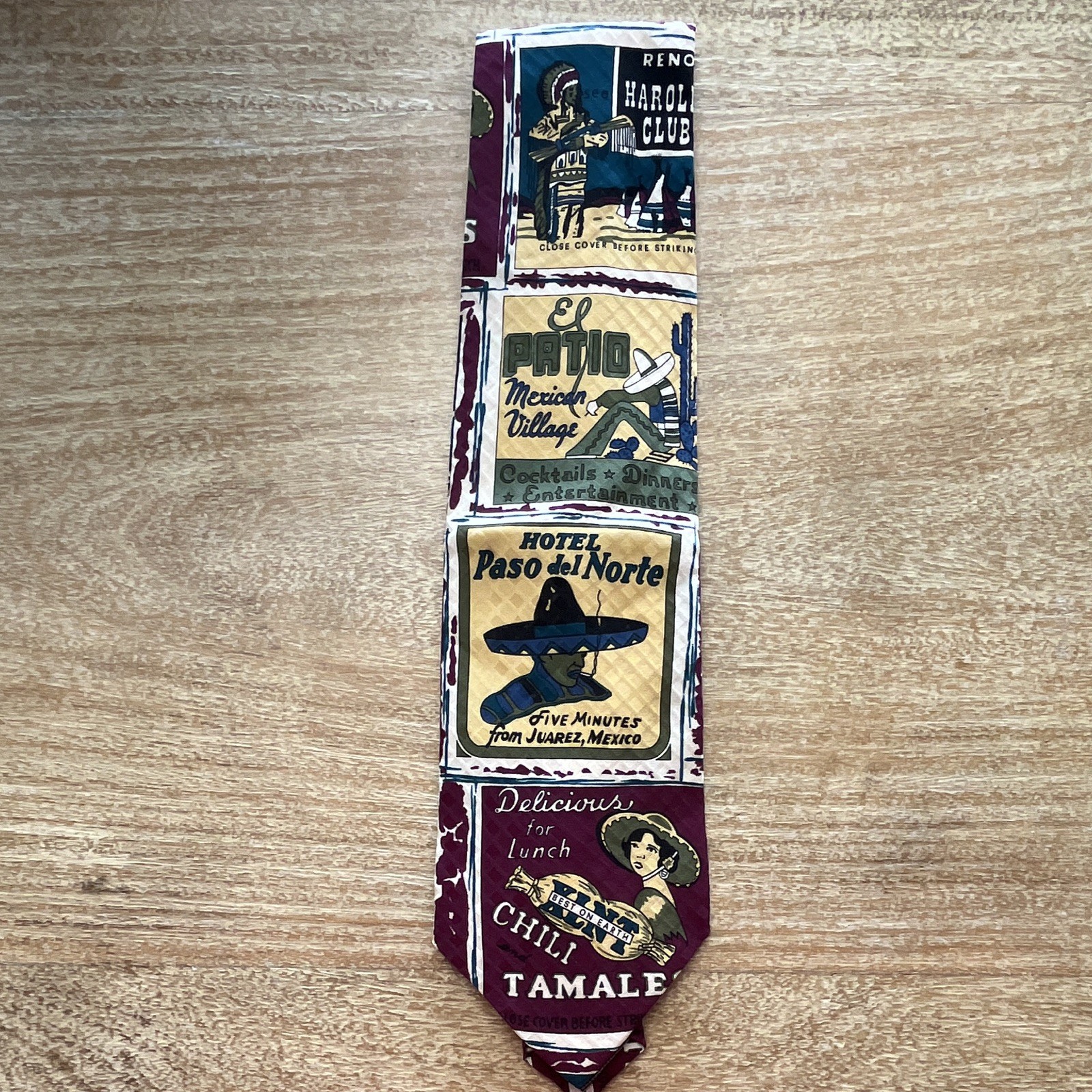 Harolds Club/El Patio/Hotel Paso Del Norte Collectible Souvenir Tie Harolds Club/El Patio/Hotel Paso Del Norte Collectible Souvenir Tie