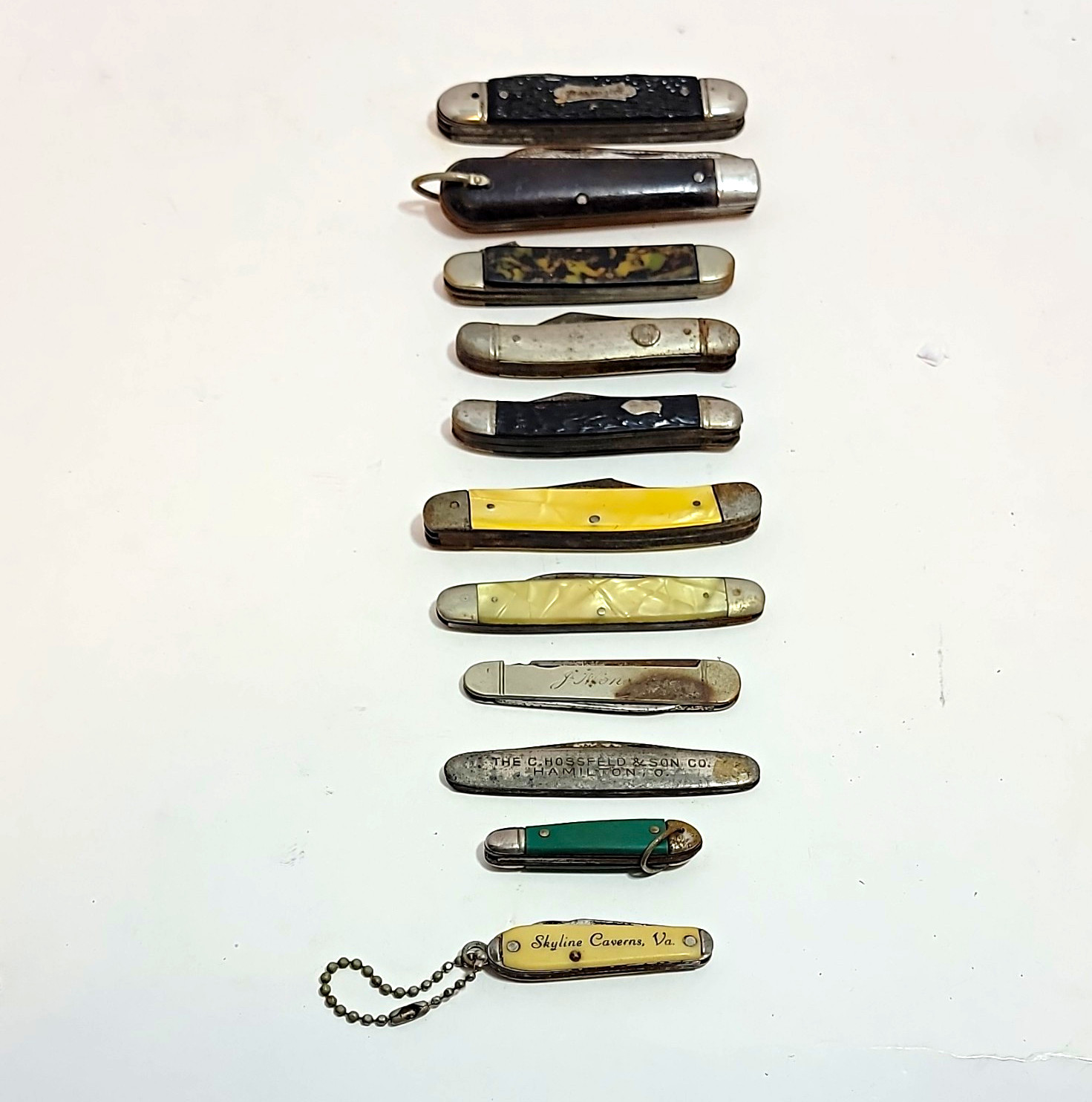 Vintage Antique Pocket Knife Collection 11 Pc Colonial Advertising Souvenir Lot