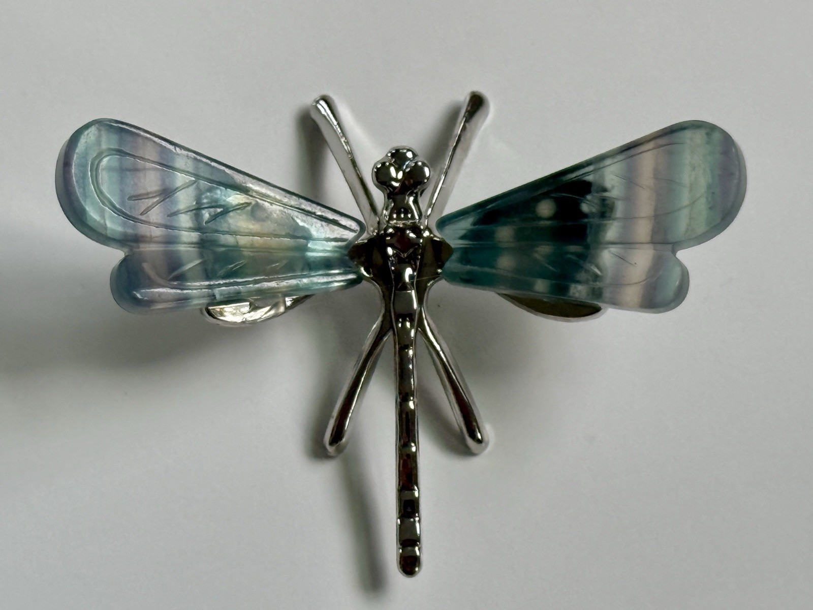 Genuine Rainbow Fluorite Dragonfly Carving Sculpture Gift 2.1 oz Genuine Rainbow Fluorite Dragonfly Carving Sculpture Gift 2.1 oz
