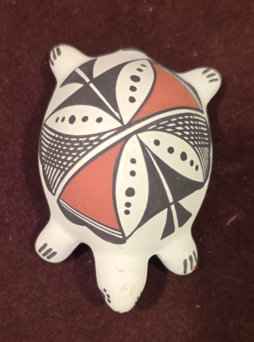VINTAGE Acoma Pottery Mini Turtle sgnd "M.C. Antonio - Melissa Antonio 2"+ VINTAGE Acoma Pottery Mini Turtle sgnd "M.C. Antonio - Melissa Antonio 2"+