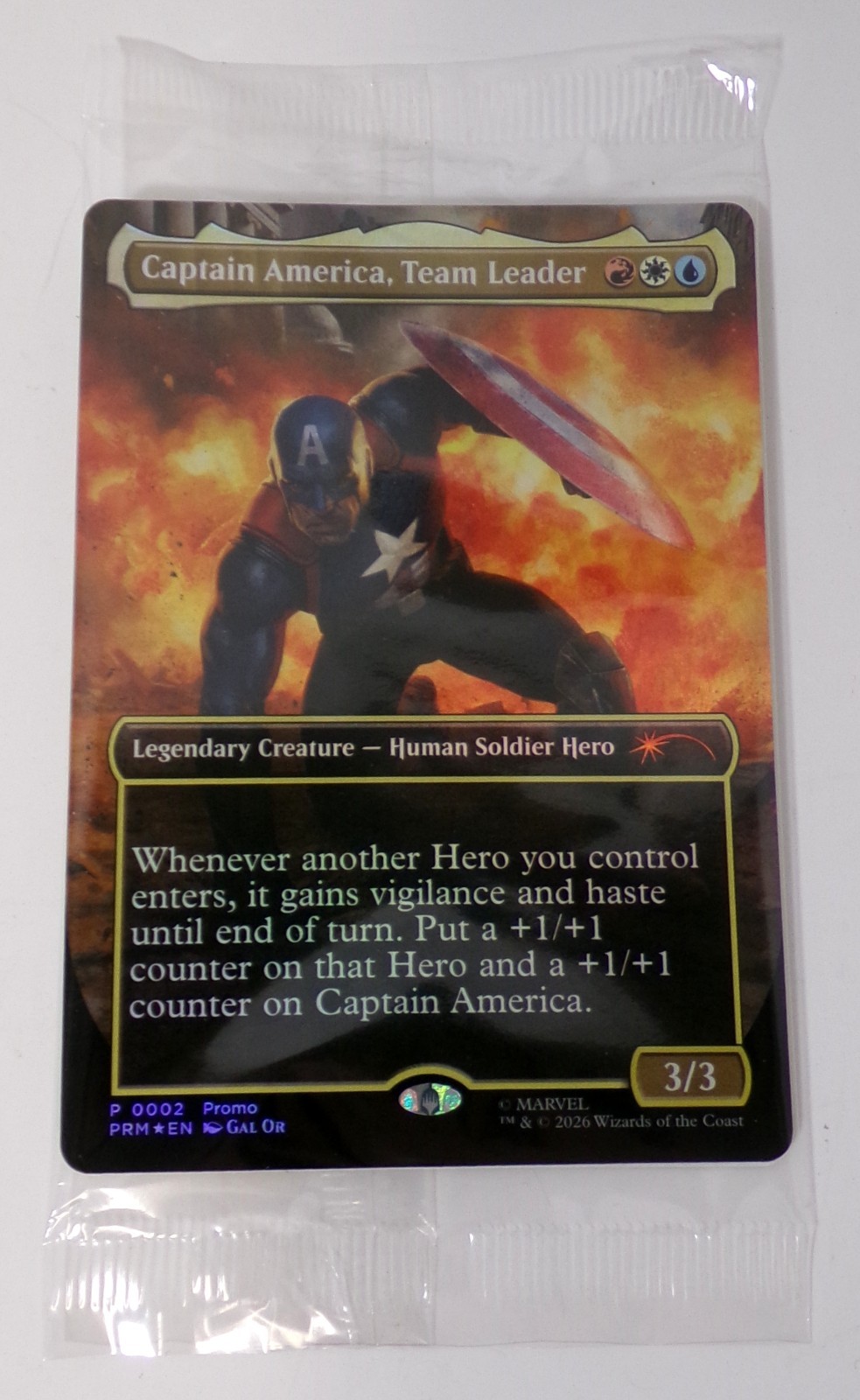 Magic the Gathering Marvel Super Heroes Captain America, Team Leader Promo Card Magic the Gathering Marvel Super Heroes Captain America, Team Leader Promo Card