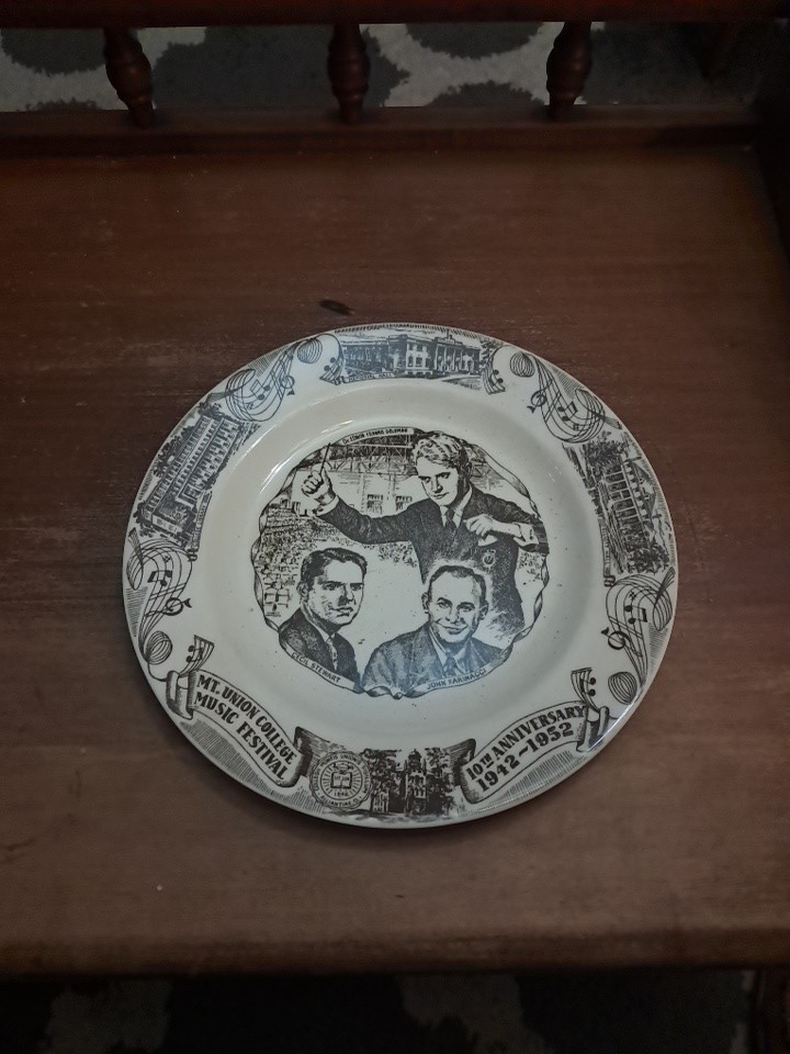 Mount Union College Music Festival 10th Anniversary 1942 - 1952 Plate Alliance O Mount Union College Music Festival 10th Anniversary 1942 - 1952 Plate Alliance O