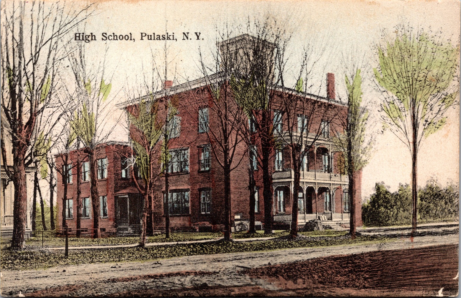 Postcard NY Pulaski High School db 1907 C.A. Jewell Postcard NY Pulaski High School db 1907 C.A. Jewell