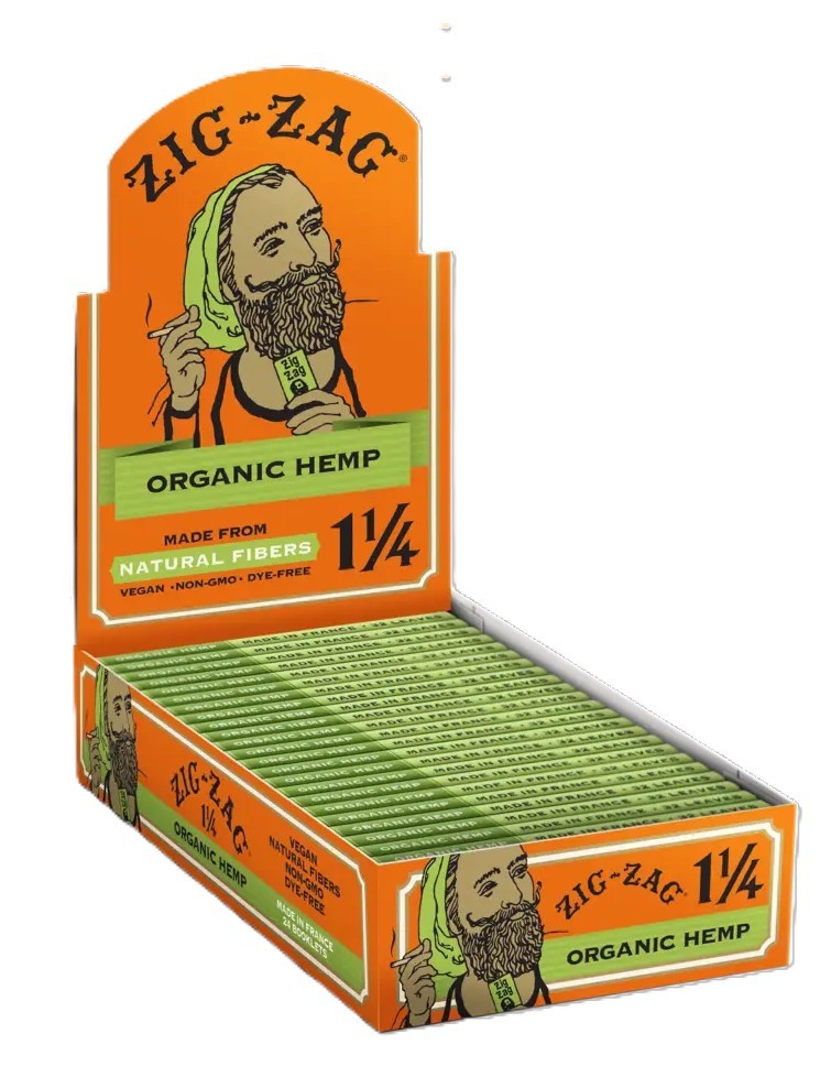 ZIG-ZAG Rolling Papers Hemp Organic 1 1/4 size (24-Pack) - 50 Papers Each Pack
