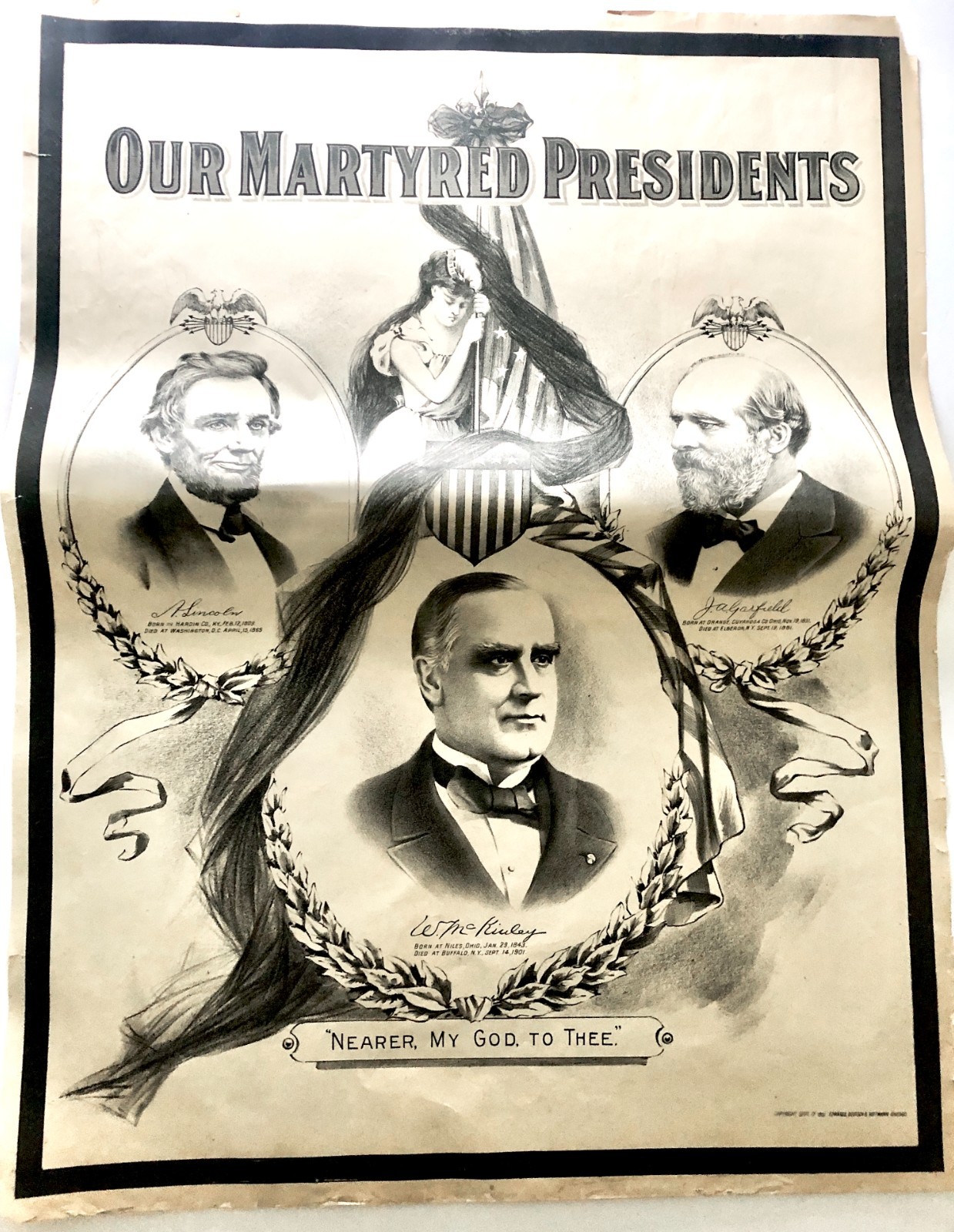 Vintage Antique 1901 "Our Martyred Presidents" Lincoln Garfield McKinley  Nice
