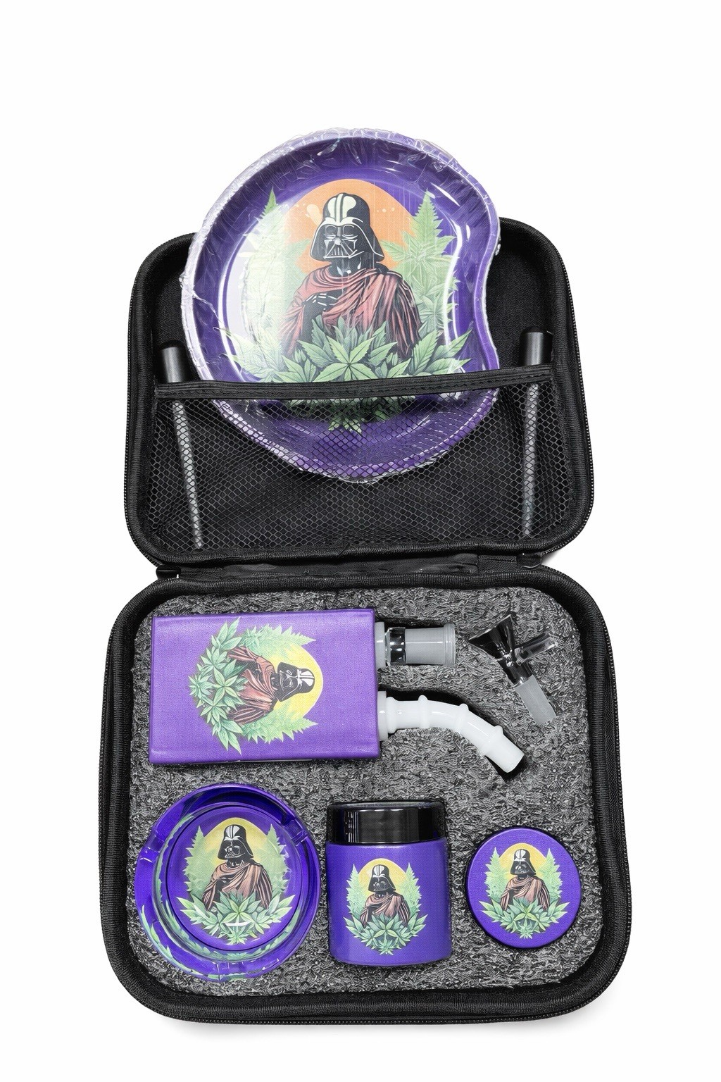 Portable Glass Smoking Accessory Kit w/ Protective Case – Artistic Design Portable Glass Smoking Accessory Kit w/ Protective Case – Artistic Design