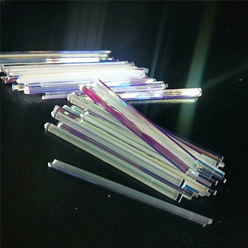 10pcs Defective Long Optical Glass Prism 7.2cm Length Colorful Crafts Decorative