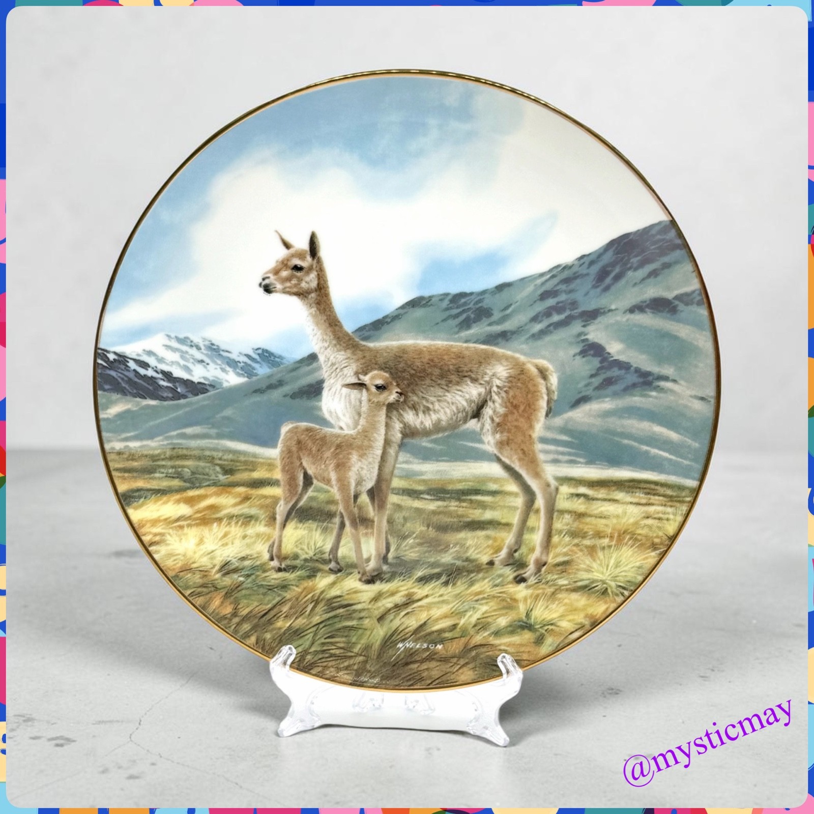 Vintage 1991 THE VICUNA Endangered Species COLLECTOR PLATE Bradford Exchange Vintage 1991 THE VICUNA Endangered Species COLLECTOR PLATE Bradford Exchange