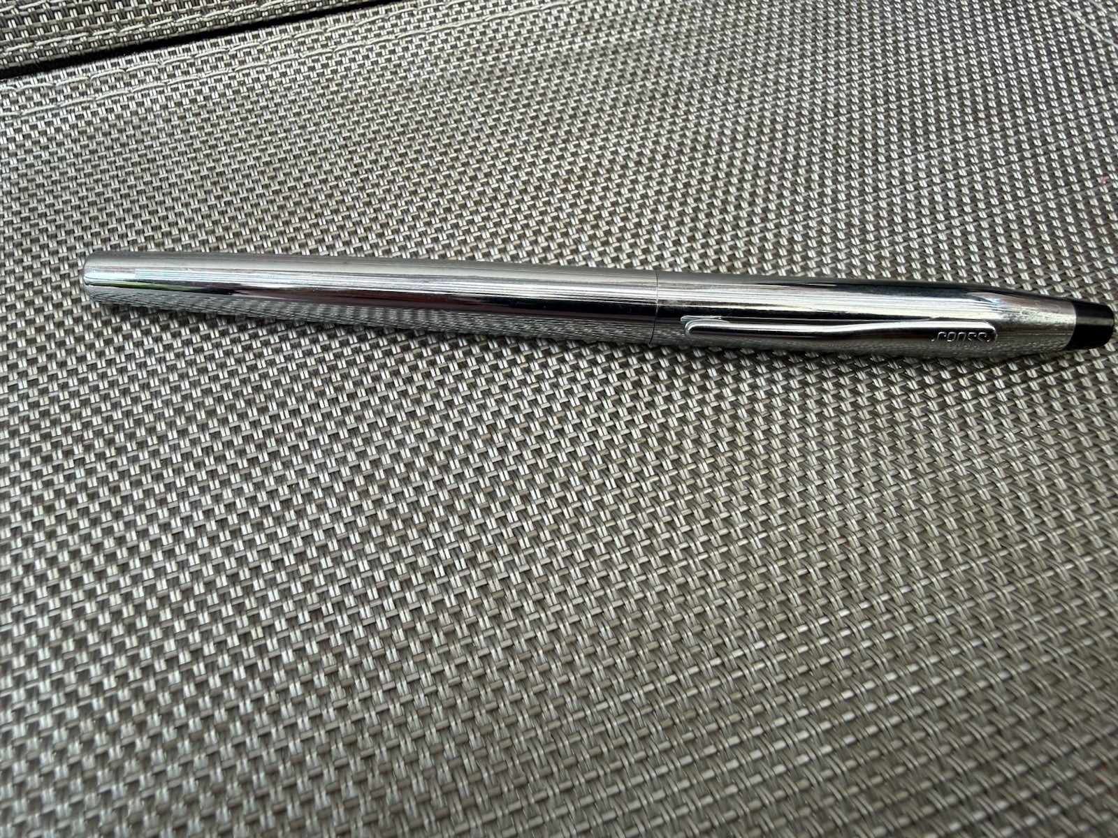 CROSS Black Lacquer Chrome Ballpoint Pen Vintage Made in USA