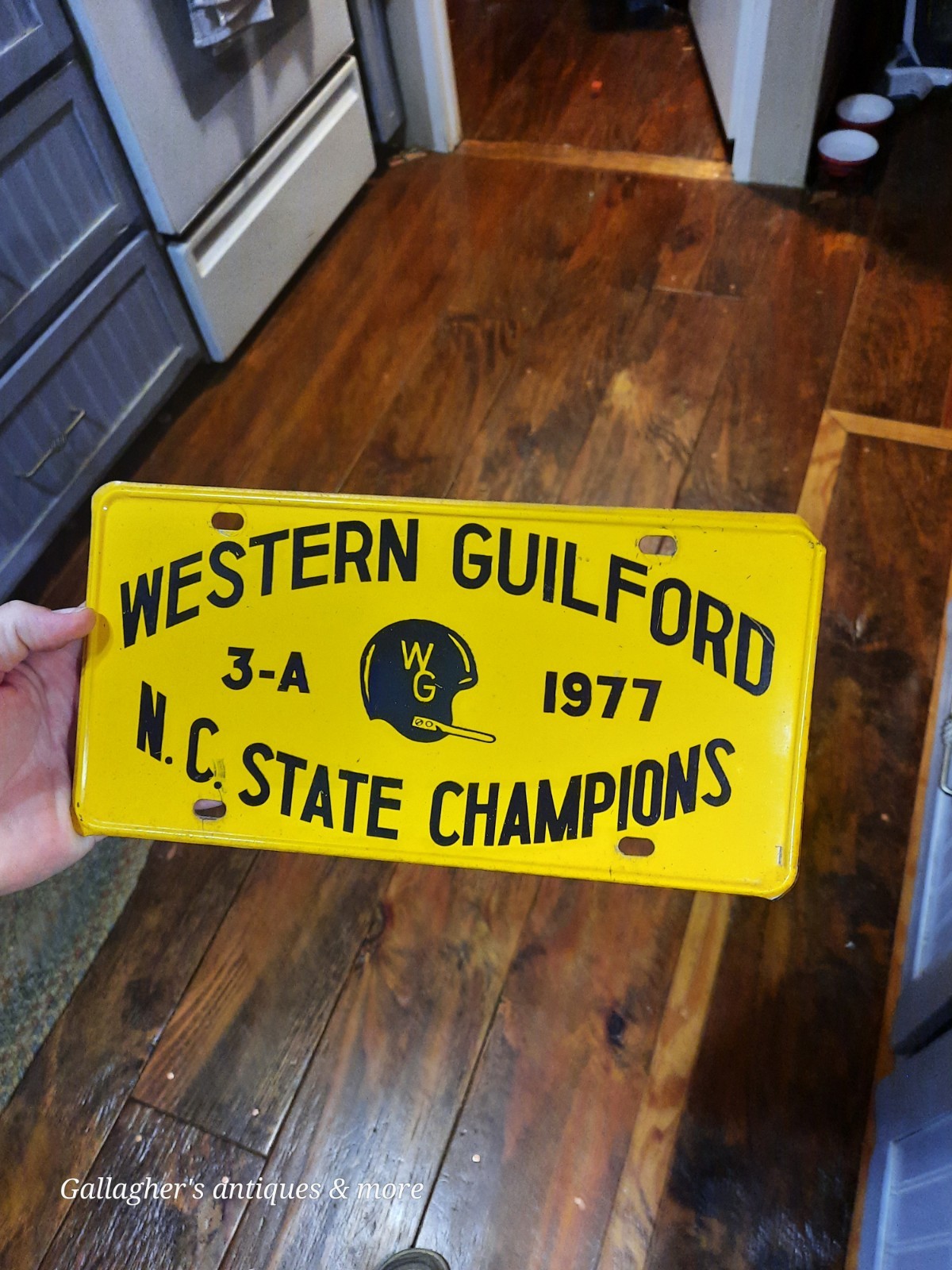Vintage 1977 Western Guilford HS Greensboro NC State Champions Booster Plate Vintage 1977 Western Guilford HS Greensboro NC State Champions Booster Plate