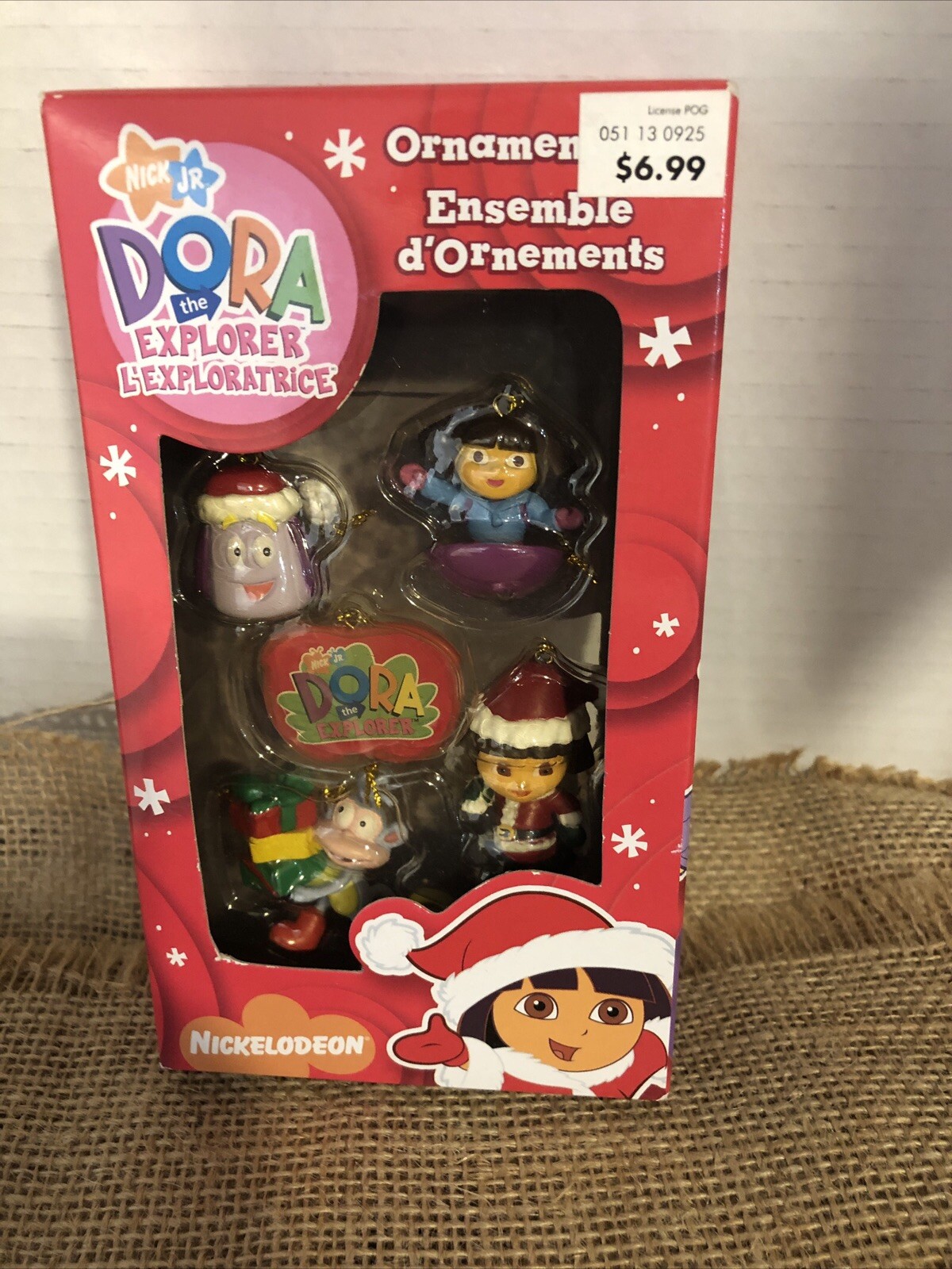 NEW Dora The Explorer Christmas Ornaments Mini Set of 5 NOS