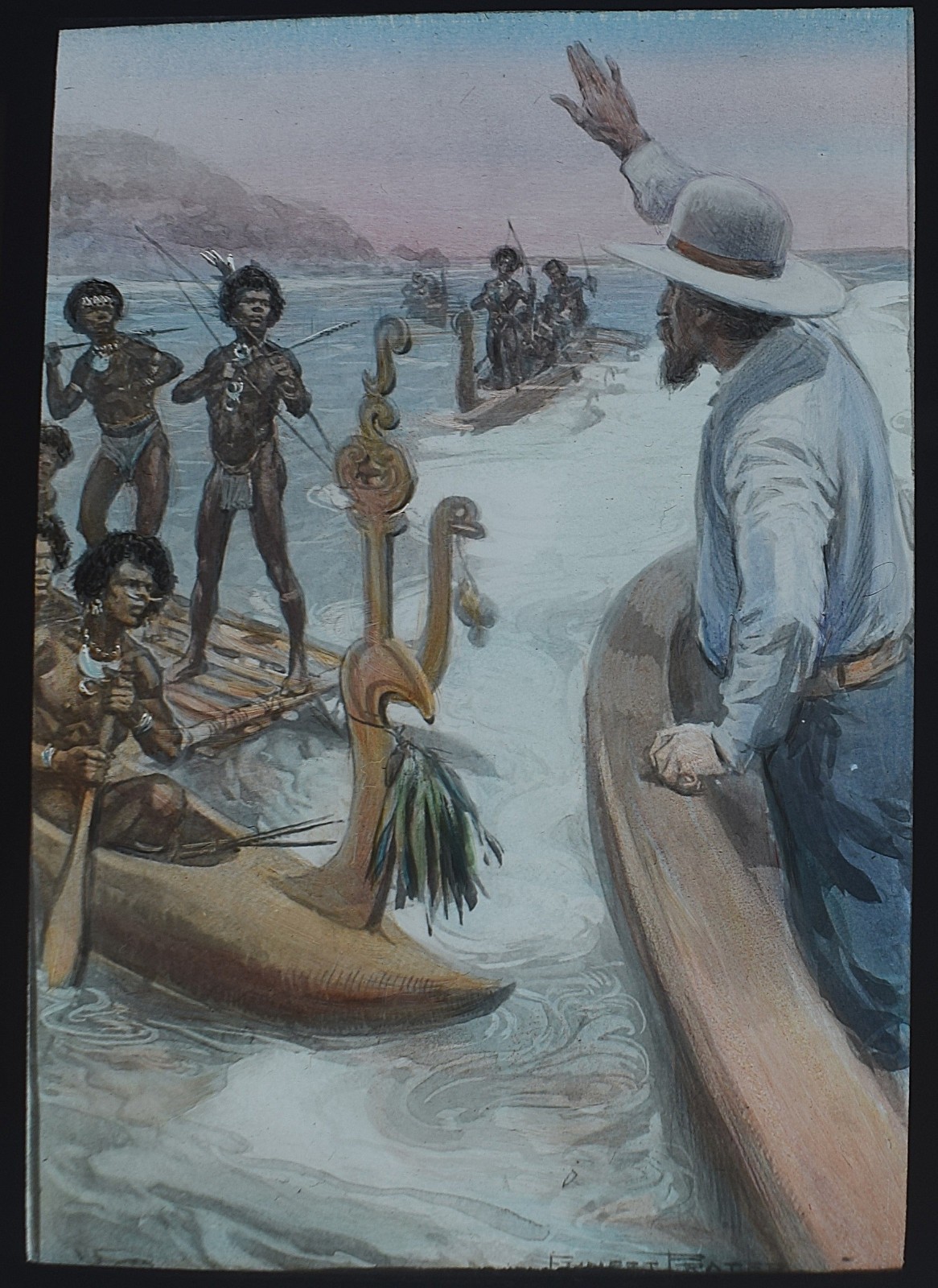 GREATHEART OF PAPUA NO29 C1913 Magic Lantern Slide JAMES CHALMERS NEW GUINEA