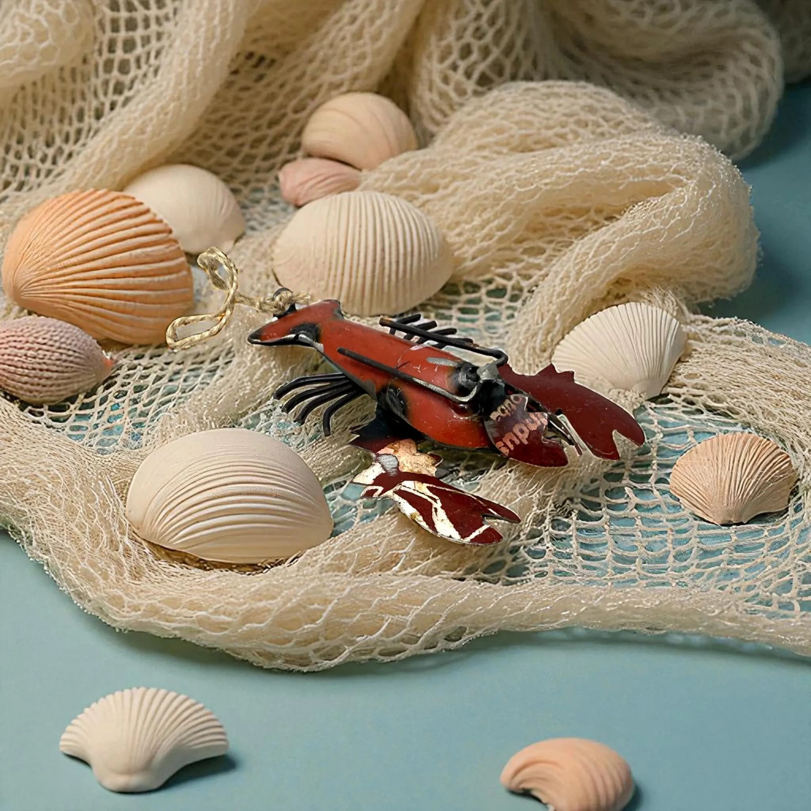 Repurposed Recycled Vintage Small Scrap Metal Lobster Ornament Rustic Beach Home Repurposed Recycled Vintage Small Scrap Metal Lobster Ornament Rustic Beach Home