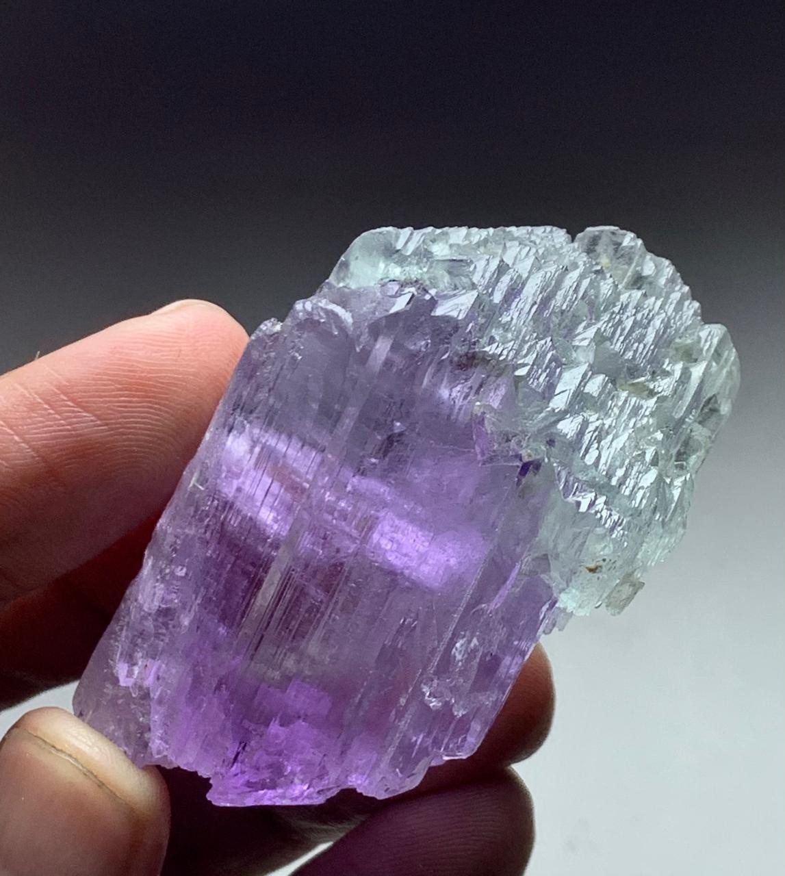 323.20 Cts Beautiful Double Terminated Bi Color Kunzite Crystal from Afghanistan