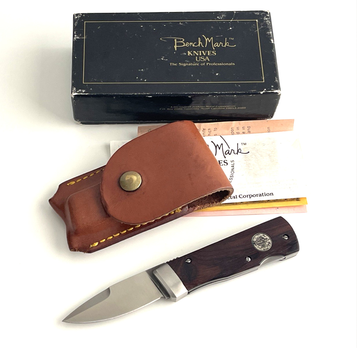 Benchmark Viper Rolox Blackie Collins Folding Knife Cocobolo USA 1980s Benchmark Viper Rolox Blackie Collins Folding Knife Cocobolo USA 1980s