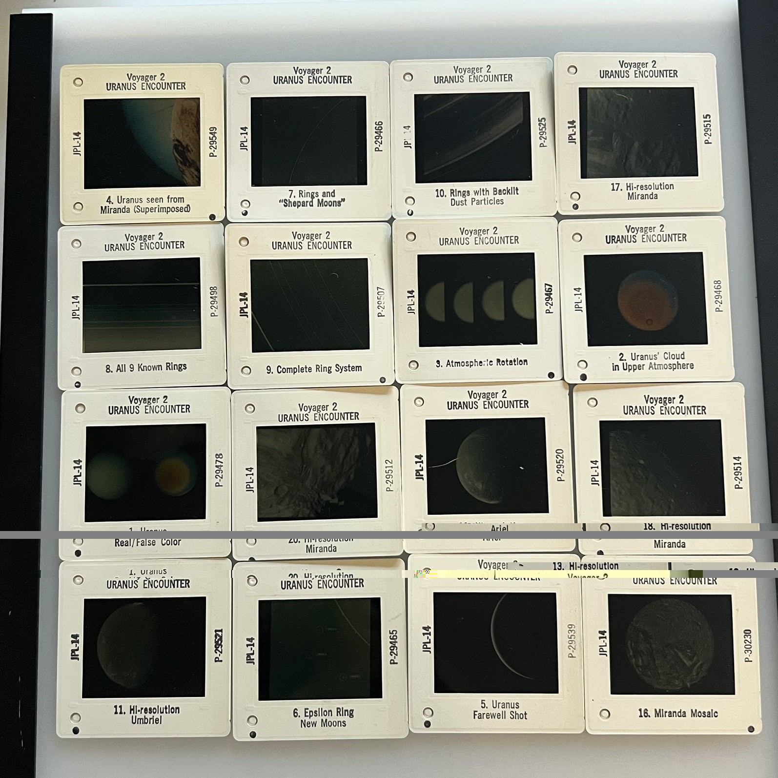 VINTAGE Voyager, Mission to Uranus NASA JET PROPULSION LAB 35MM SLIDES LOT (16) VINTAGE Voyager, Mission to Uranus NASA JET PROPULSION LAB 35MM SLIDES LOT (16)
