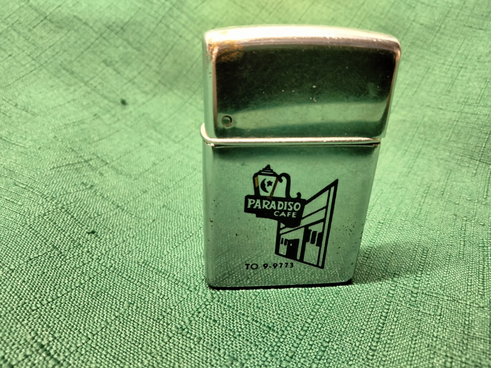 Vintage Paradiso Cafe Cigarette Wind Master Lighter ~ Highland Park, Michigan PM