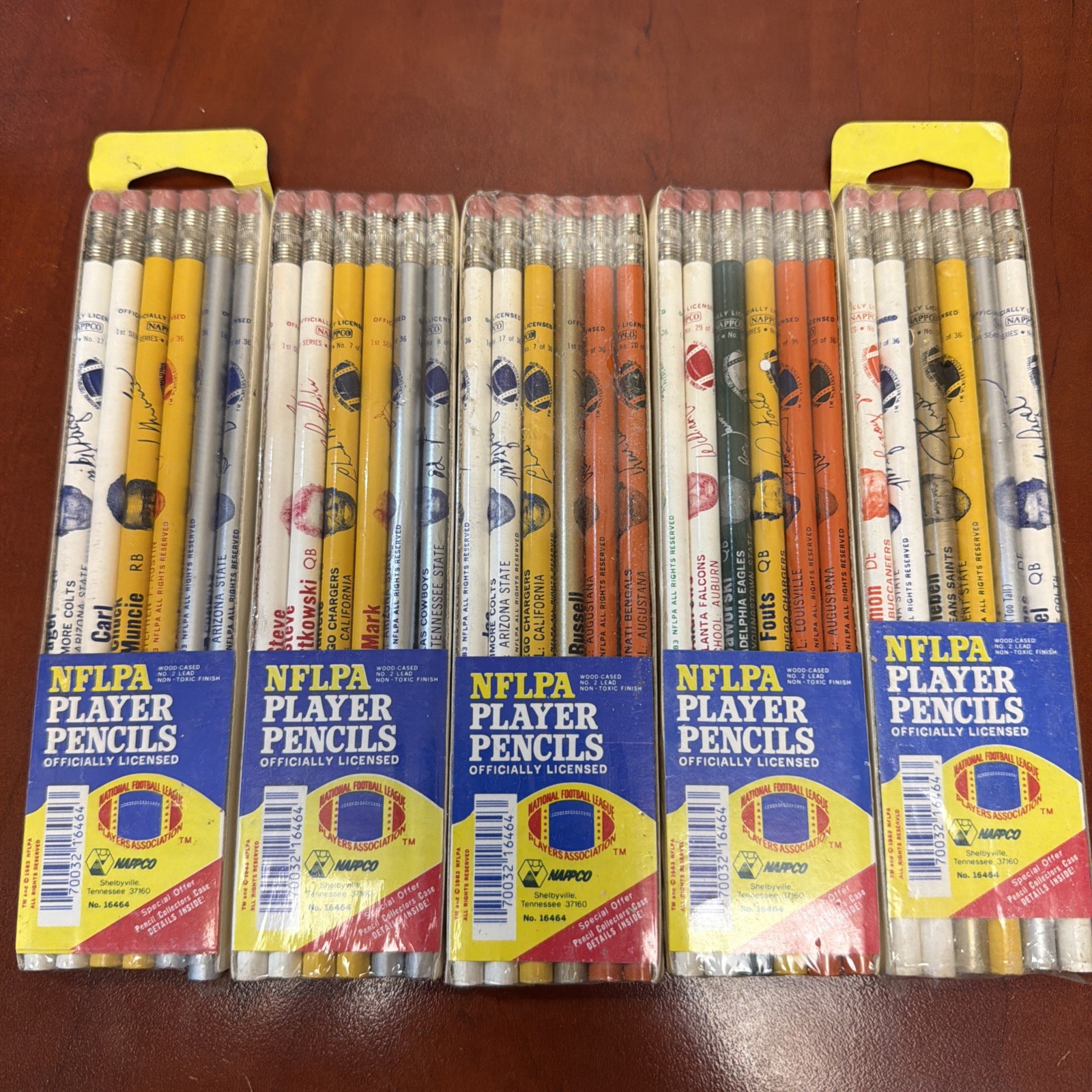 Sealed Vintage 1983 NFLPA Player Pencils Never Opened 5 packs of 6 Count