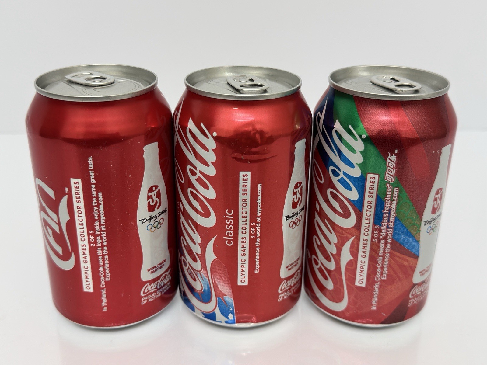 3 Vtg 2008 Coca Cola Beijing Olympic Cans Lot 2 3 5 of 5 Sealed Classic FULL Set 3 Vtg 2008 Coca Cola Beijing Olympic Cans Lot 2 3 5 of 5 Sealed Classic FULL Set