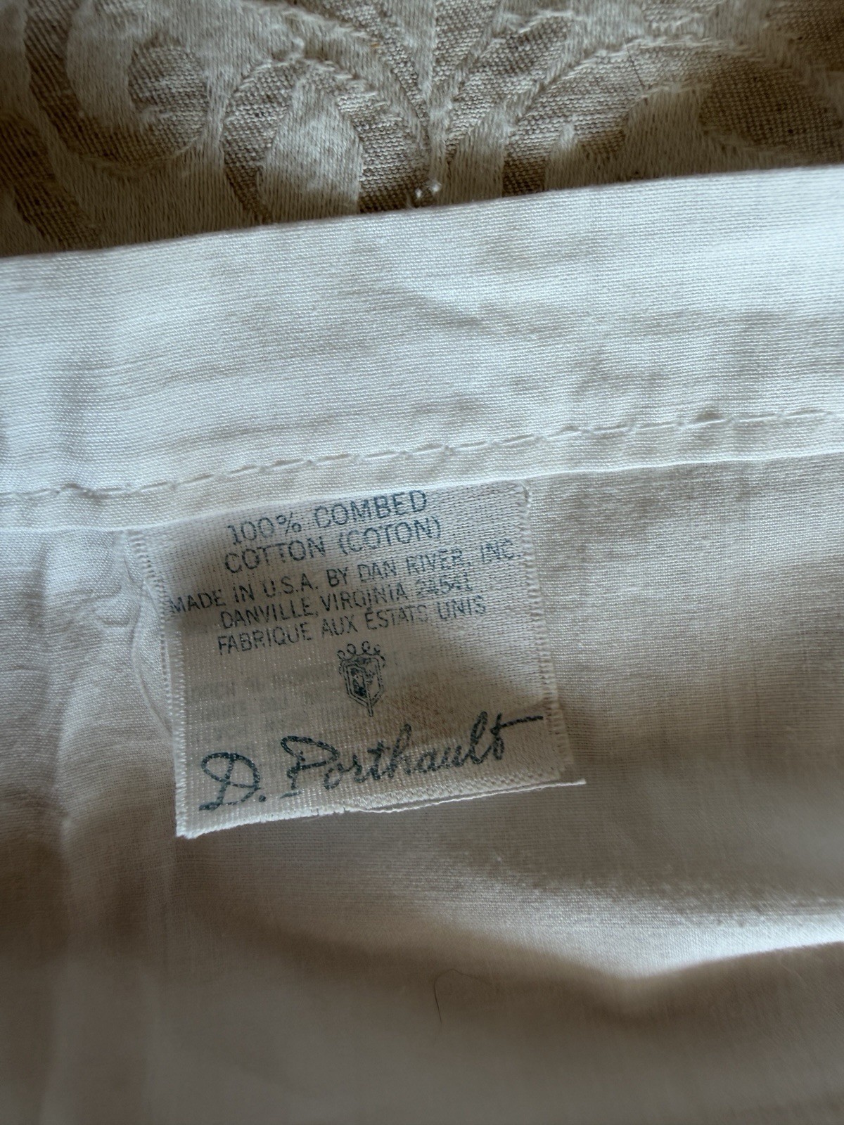 D. Porthault Vintage Embroidered Ruffled Standard Sham D. Porthault Vintage Embroidered Ruffled Standard Sham