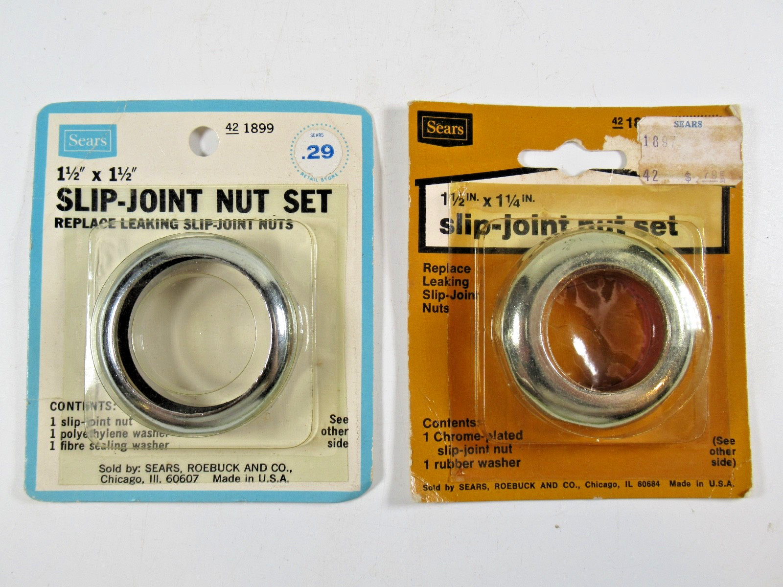 Vintage NOS Sears Roebuck and Co Slip Joint Nut Hardware Advertising Vintage NOS Sears Roebuck and Co Slip Joint Nut Hardware Advertising