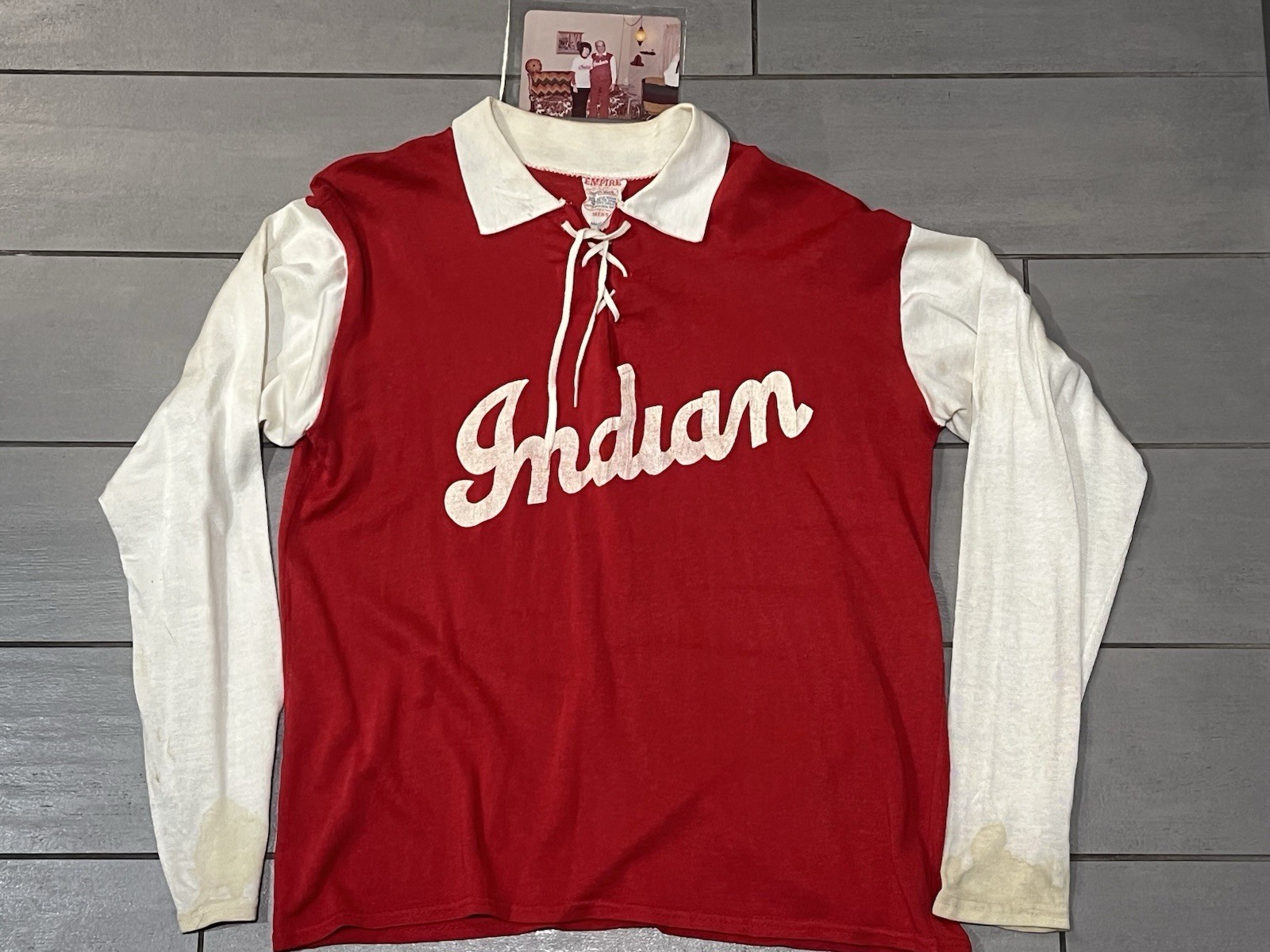 RARE Vintage 1950-60  Empire Tag Indian Motorcycle Club Racing Jersey LARGE