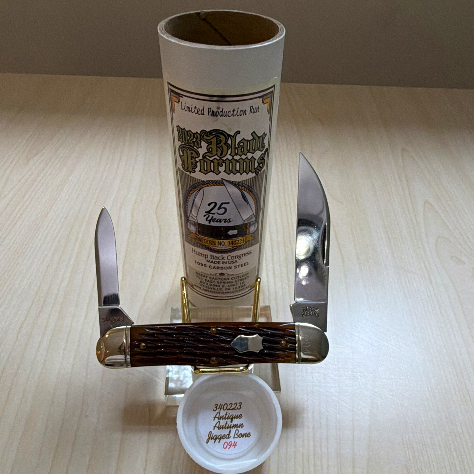 NEW GEC Great Eastern Cutlery #340223 Antique Autumn Jigged Bone SFO 25 yrs BF