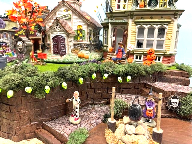 LIGHTED Halloween Village Display Base 32x17 for Dept 56 Lemax Witches Brew Pond LIGHTED Halloween Village Display Base 32x17 for Dept 56 Lemax Witches Brew Pond