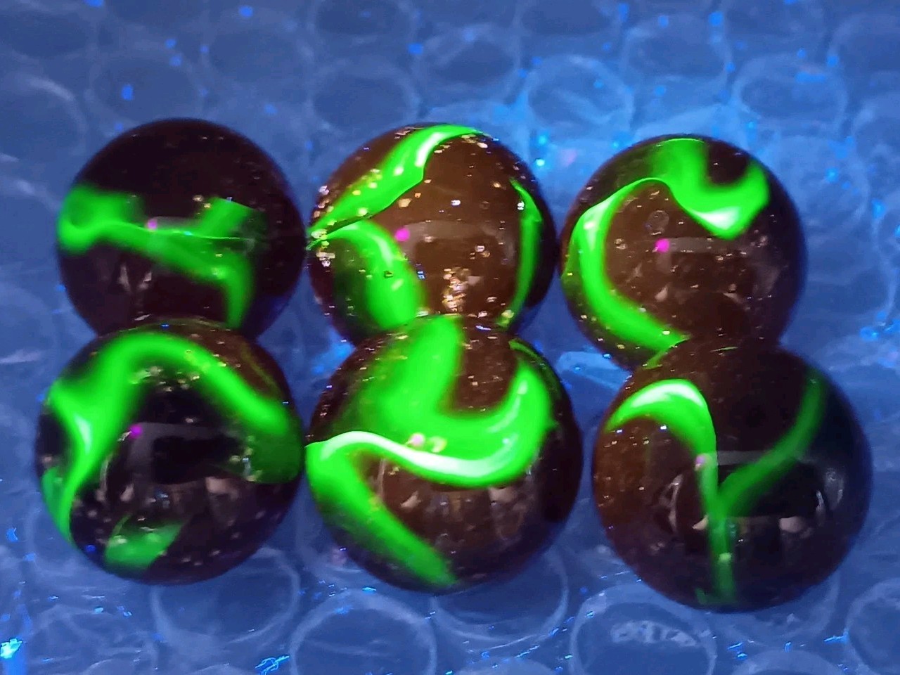 .72" Ruby Red Ghost Cherry Translucent UV Reactive Glow Swirl Marbles Lot L-439 .72" Ruby Red Ghost Cherry Translucent UV Reactive Glow Swirl Marbles Lot L-439