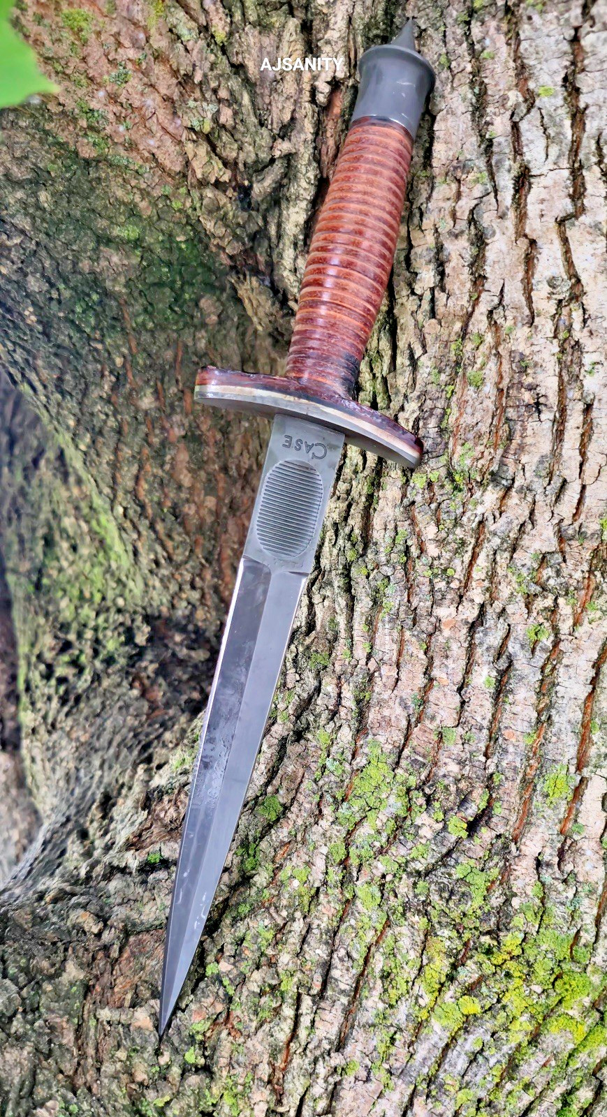 Handmade WW2 Double-Edge V42 Military Knife Dagger Knife Leather Stacked handle Handmade WW2 Double-Edge V42 Military Knife Dagger Knife Leather Stacked handle