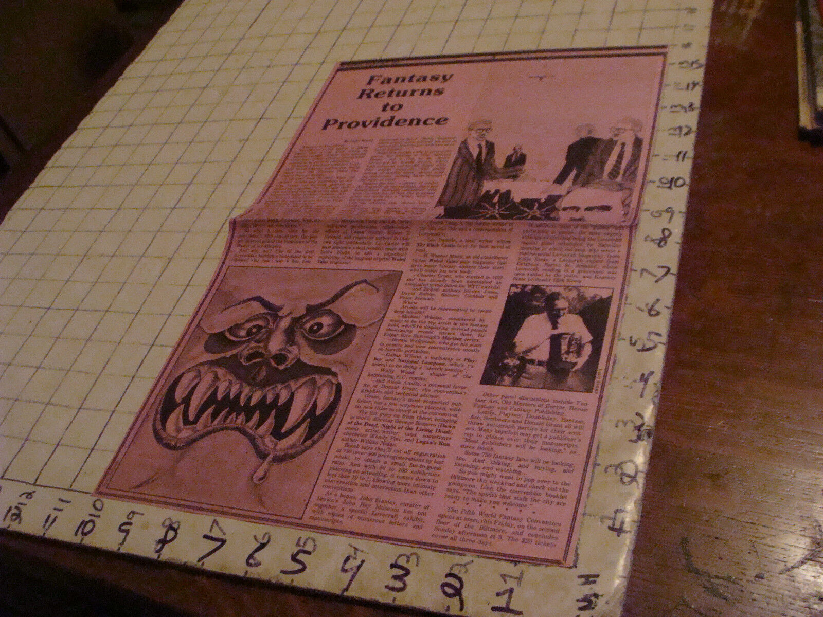 original  1979 NEW PAPER article: FANTASY RETURNS TO PROVIDENCE lovecraft relate