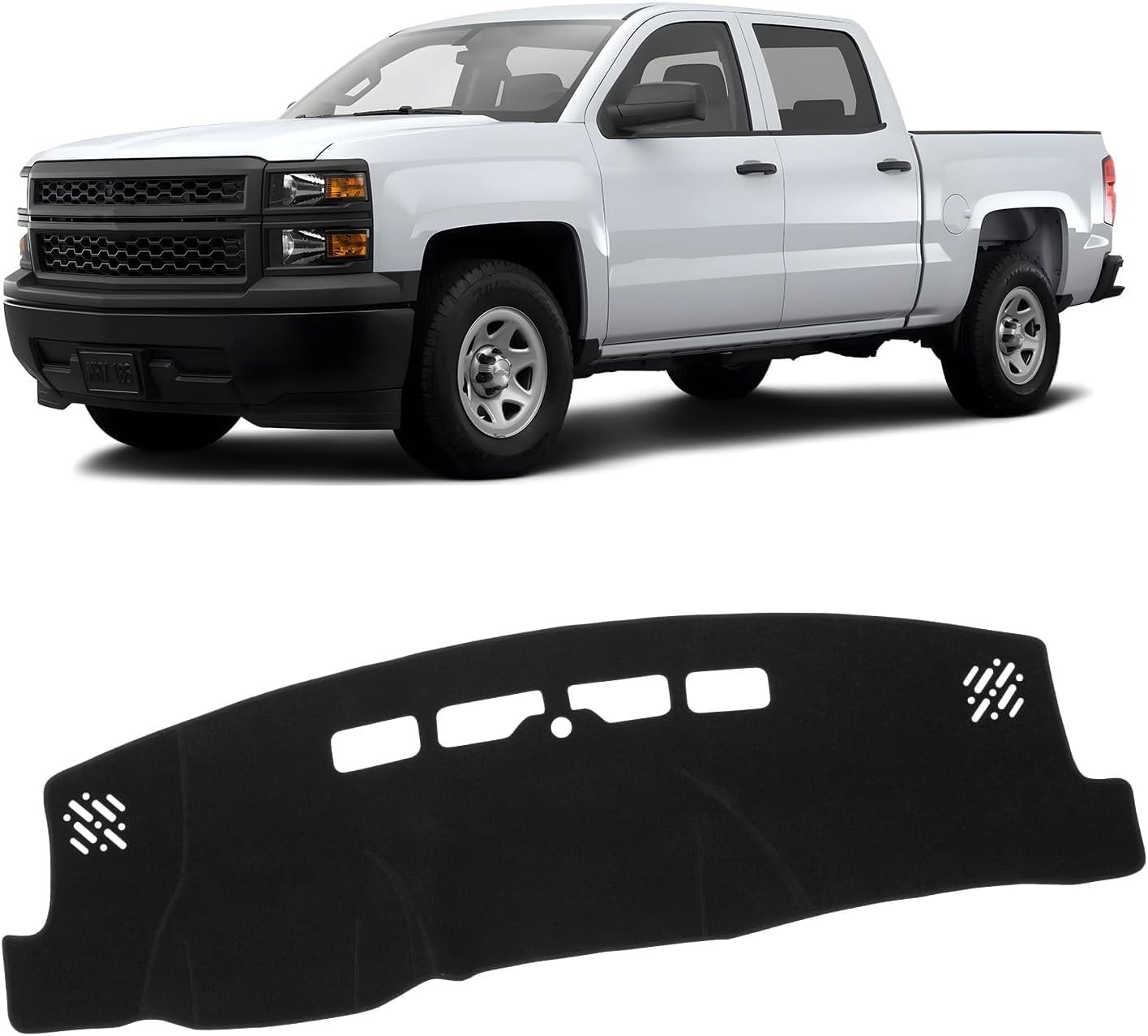KUST Black Dash Cover for 2014-2018 Chevy Silverado/Gmc Sierra 1500, 2015-2019 S KUST Black Dash Cover for 2014-2018 Chevy Silverado/Gmc Sierra 1500, 2015-2019 S