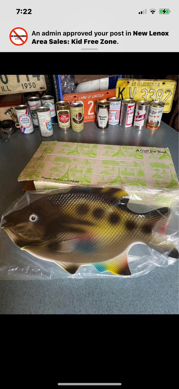Vintage 60s Fish Platter tray Hoover MCM Mid Century Modern NIB Art decor Vintage 60s Fish Platter tray Hoover MCM Mid Century Modern NIB Art decor