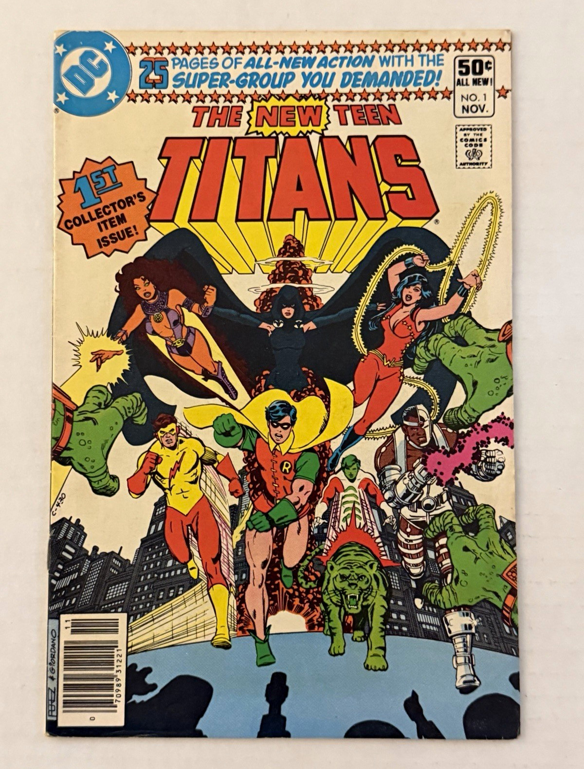 New Teen Titans #1 (1980) DC George Perez Marv Wolfman Newsstand FN New Teen Titans #1 (1980) DC George Perez Marv Wolfman Newsstand FN