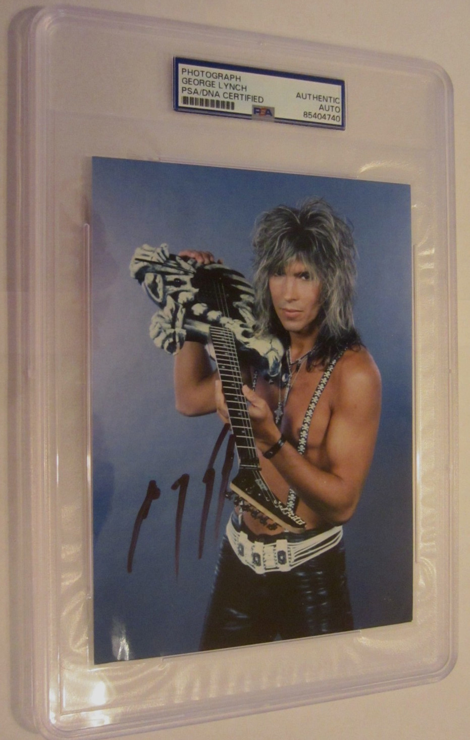 George Lynch guitarist Dokken signed autographed 5x5 photo PSA authentic MrScary