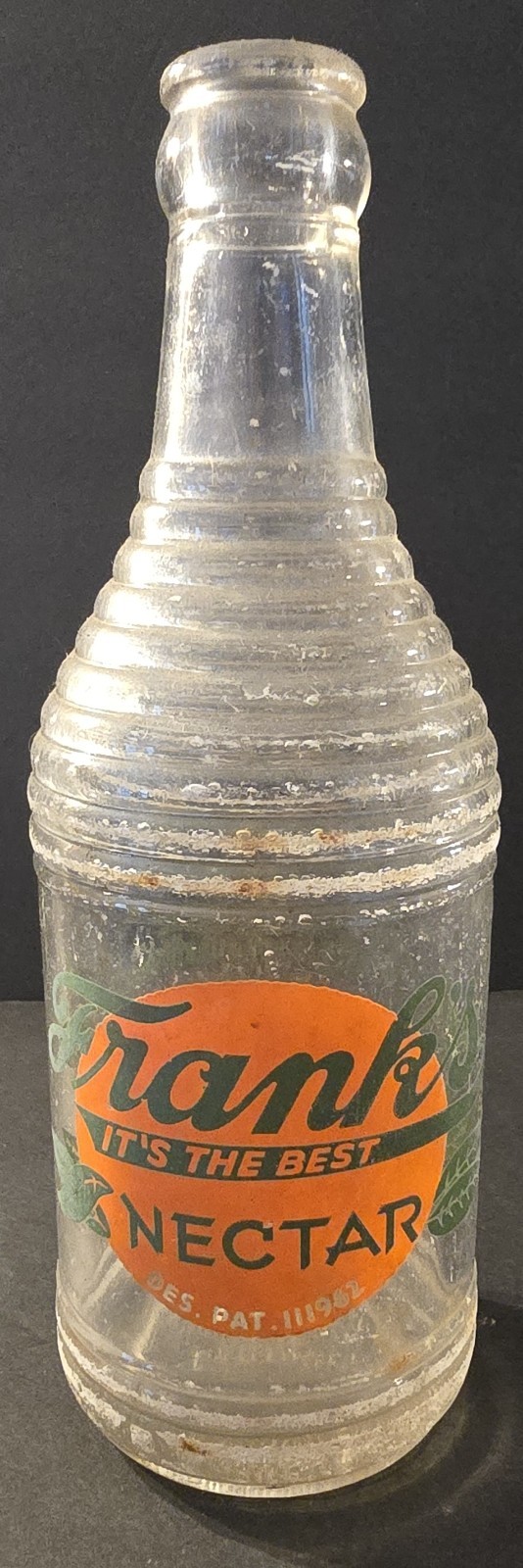 Rare VTG Franks Original Nectar 12 oz Soda Bottle 1949 VG Cond Used Rare VTG Franks Original Nectar 12 oz Soda Bottle 1949 VG Cond Used