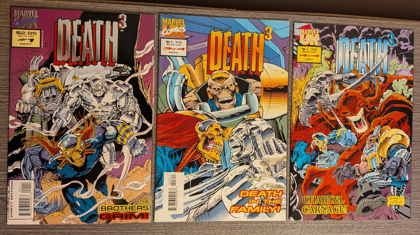 Death3 #1, 2, & 3 Marvel 1993 featuring Death's Head Lot of 3 Issues Marvel UK Death3 #1, 2, & 3 Marvel 1993 featuring Death's Head Lot of 3 Issues Marvel UK